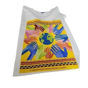 Bonaventure Indian Mission & School Graphic T-Shirt White Multicolor Large